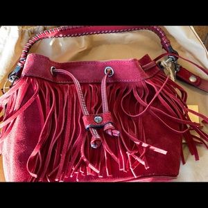 Patricia Nash Elisa red suede handbag